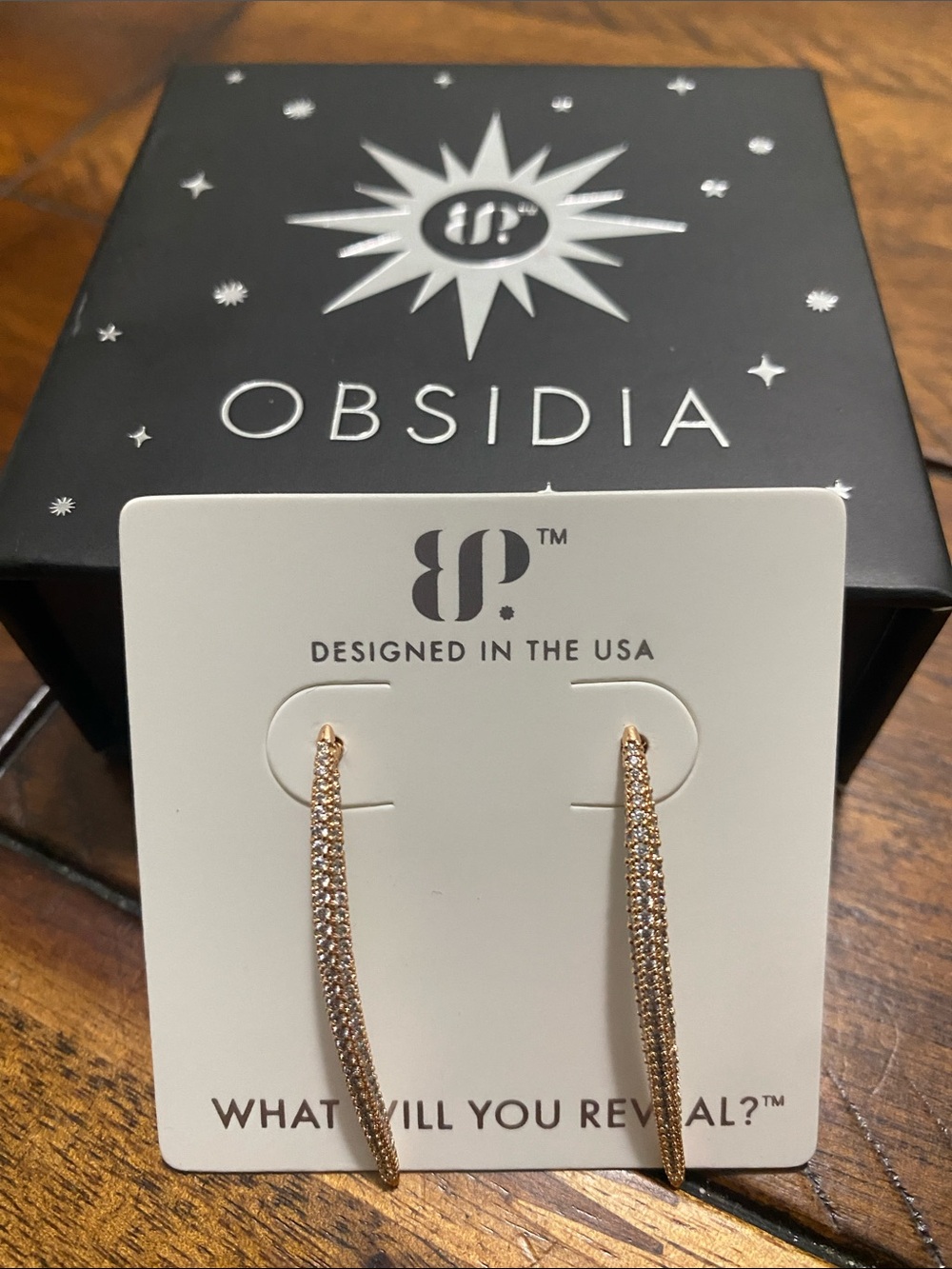 Bomb Party Obsidia Earrings - Diamond Cubic Zirconia - Rose Gold - Liquid Luxe